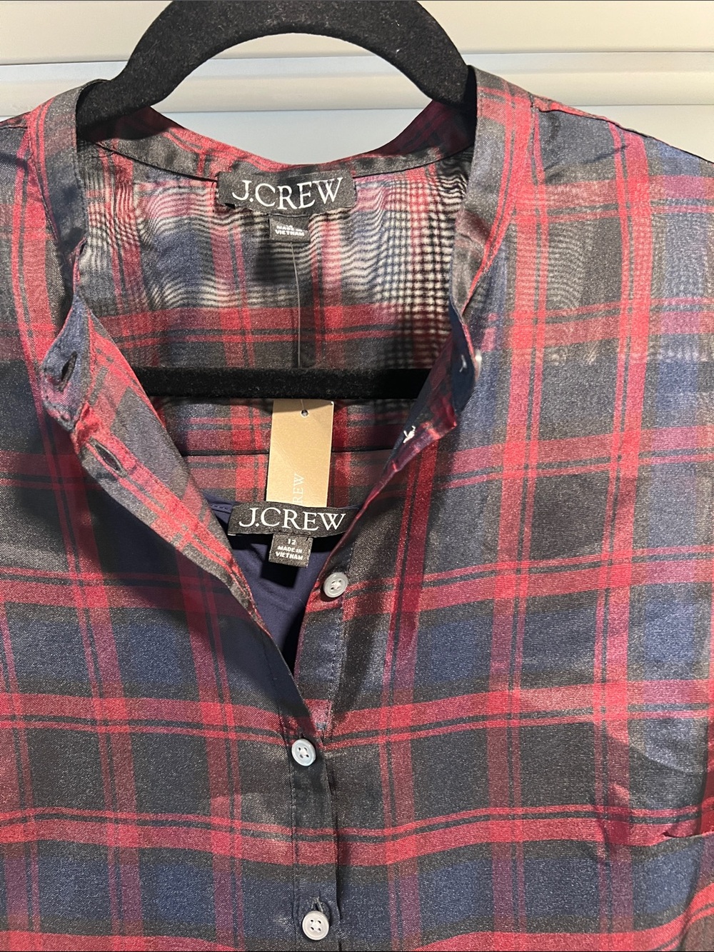 J. Crew Pleated shirt-dress in Stewart tartan print Size 12 NWT - Picture 4 of 12